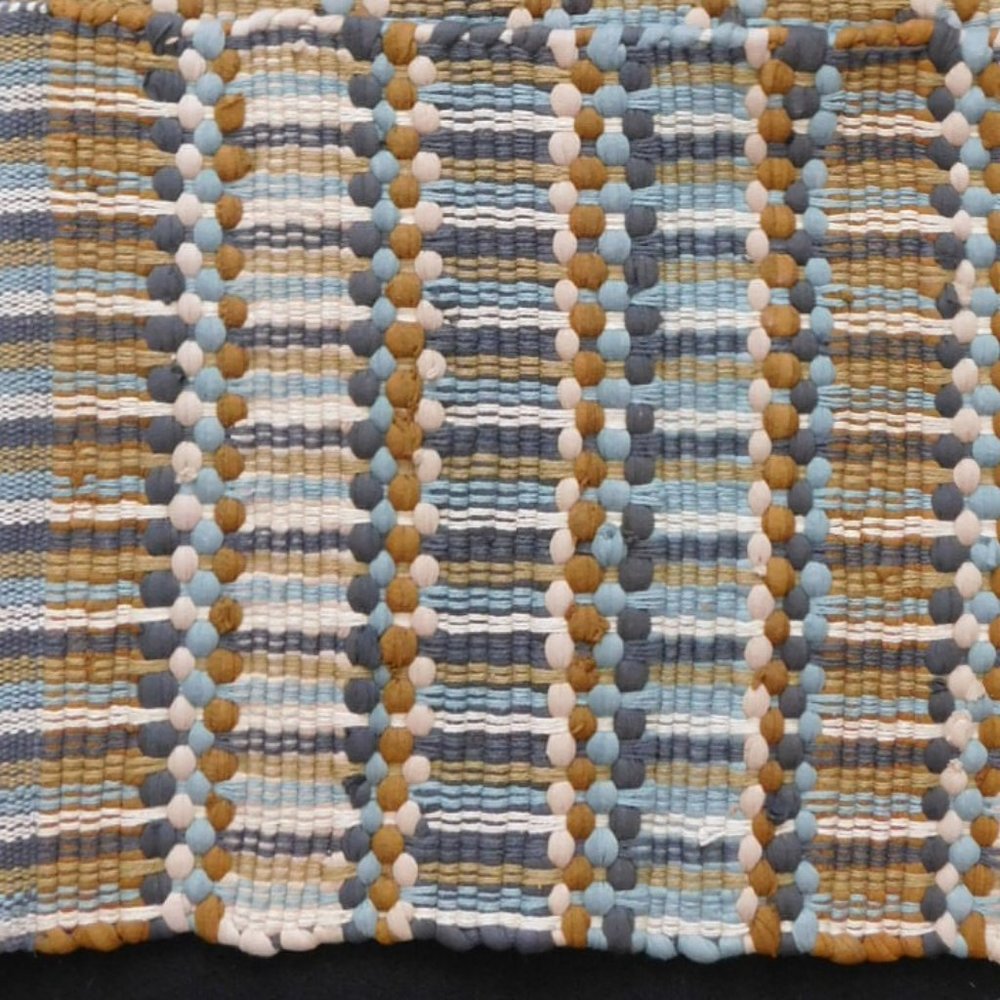 Chindi 4 pc placemat SET Farmhouse  NWT blue brown off-white